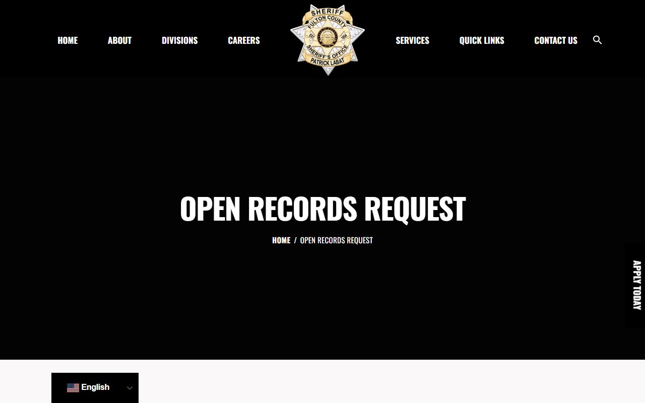 Fulton County arrest records Sheriff open records request
