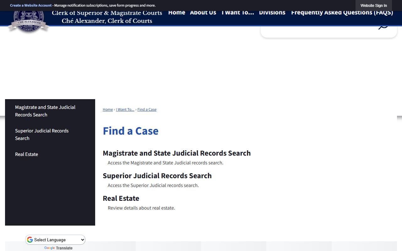 Fulton County court records Find a Case page for Superior and Magistrate Court lookup