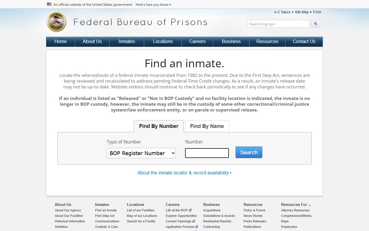 Fulton County inmate records federal BOP inmate locator