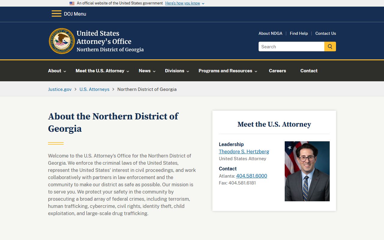 Fulton County inmate records U.S. Attorney Northern District of Georgia